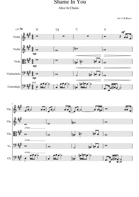 Shame In You Strings Sheet Music