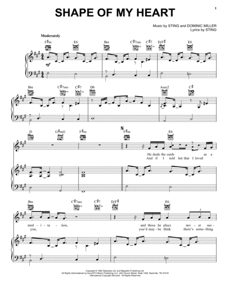 Shape Of My Heart Sheet Music