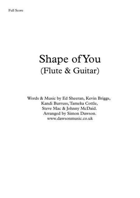 Shape Of You Flute Guitar Sheet Music