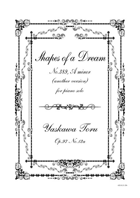 Shapes Of A Dream No 389 Another Version A Minor Op 97 No 12a Sheet Music