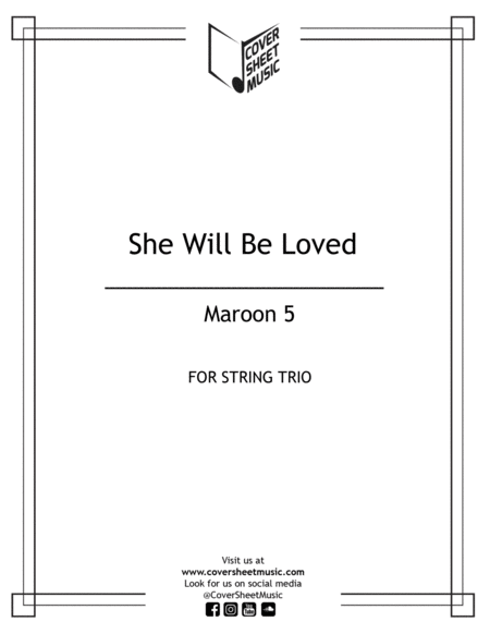 She Will Be Loved String Trio Sheet Music