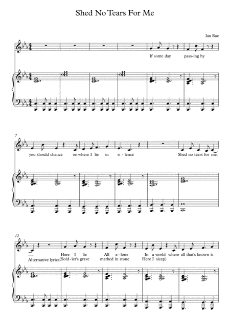 Free Sheet Music Shed No Tears For Me