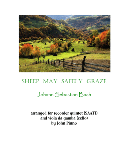 Free Sheet Music Sheep May Safely Graze Recorder Ensemble