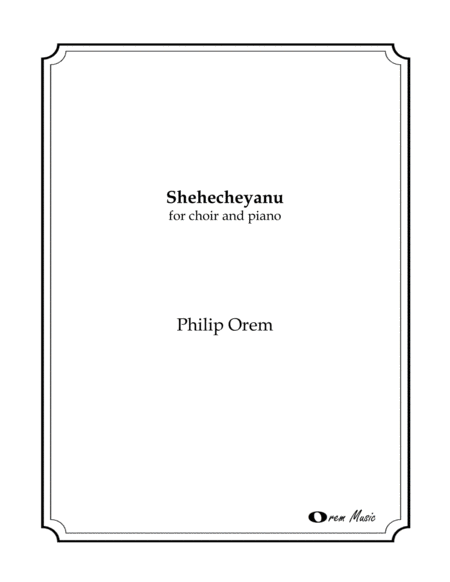 Free Sheet Music Shehecheyanu