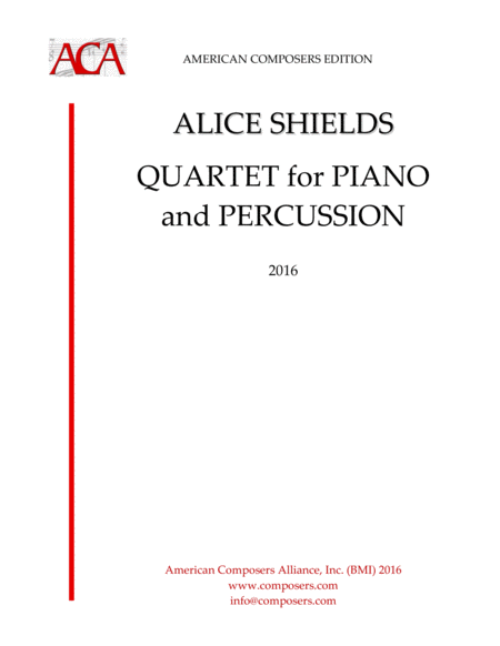 Free Sheet Music Shields Quartet For Piano And Percussion