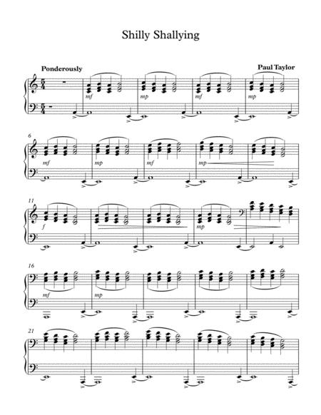 Free Sheet Music Shilly Shallying