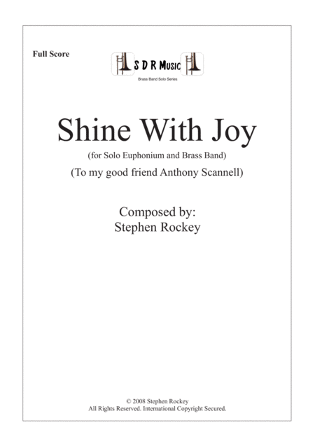 Shine With Joy Euphonium Solo And Brass Band Sheet Music