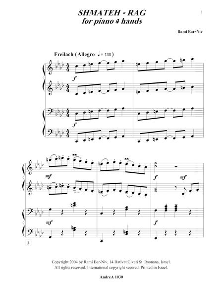 Shmateh Rag Duet Sheet Music