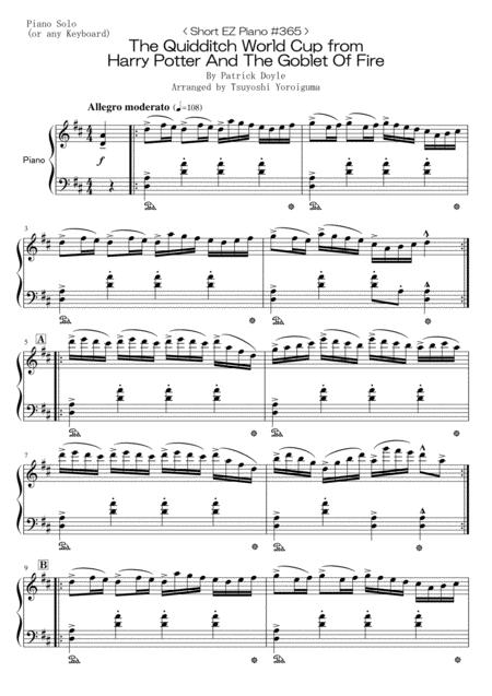 Short Ez Piano 365 The Quidditch World Cup From Harry Potter And The Goblet Of Fire Sheet Music