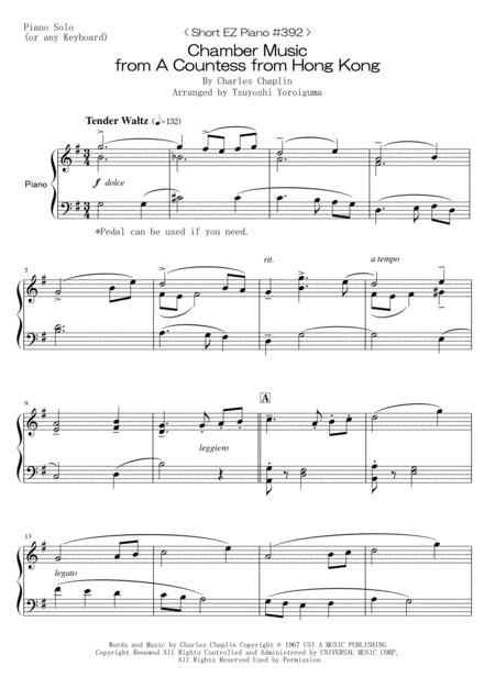 Free Sheet Music Short Ez Piano 392 Chamber Music From A Countess From Hong Kong