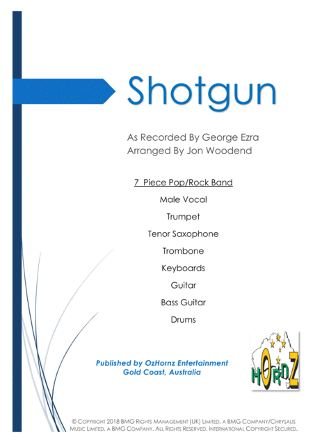 Free Sheet Music Shotgun 7 Piece Pop Rock Band