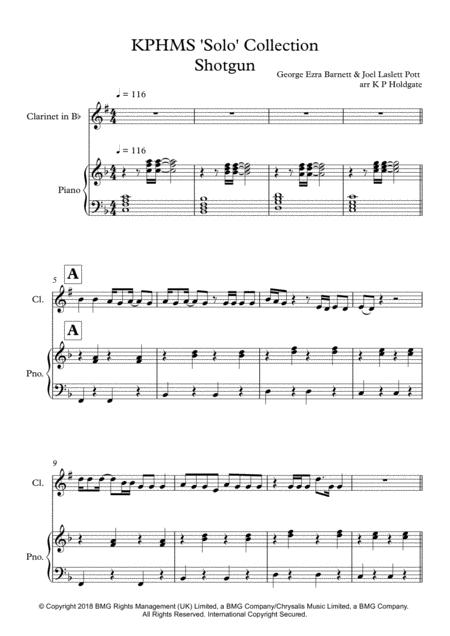 Shotgun Solo For Clarinet Piano In F Major Sheet Music