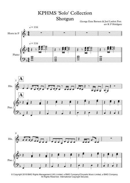 Shotgun Solo For Horn In F Piano In F Major Sheet Music