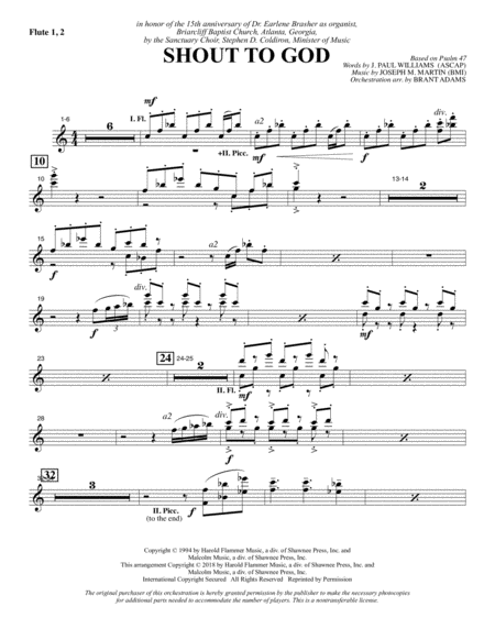 Free Sheet Music Shout To God Flute 1 2