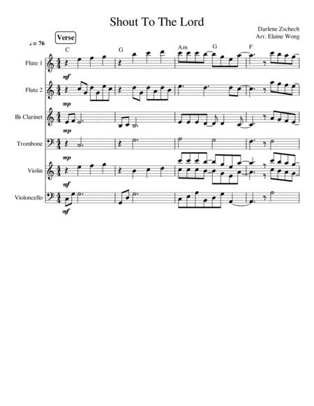 Free Sheet Music Shout To The Lord Chamber Orchestra
