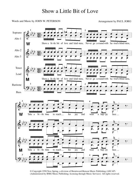 Free Sheet Music Show A Little Bit Of Love And Kindness 8 Part