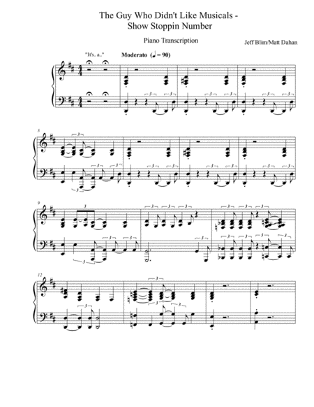 Free Sheet Music Show Stoppin Number The Guy Who Didnt Like Musicals Piano Transcription Part