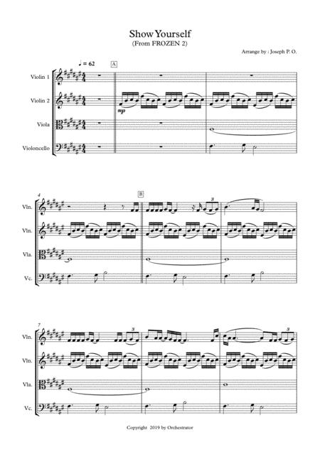 Free Sheet Music Show Yourself Frozen 2 String Quartet