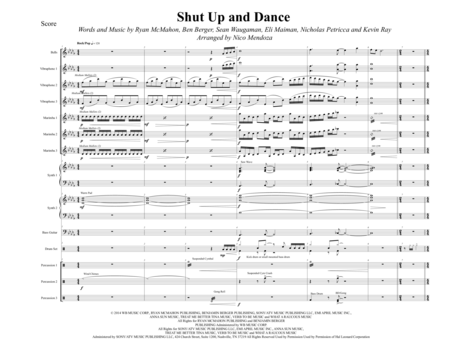 Shut Up And Dance Arranged For Percussion Ensemble Sheet Music