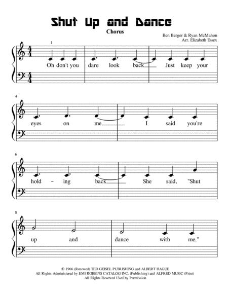 Shut Up And Dance Primer Level Sheet Music