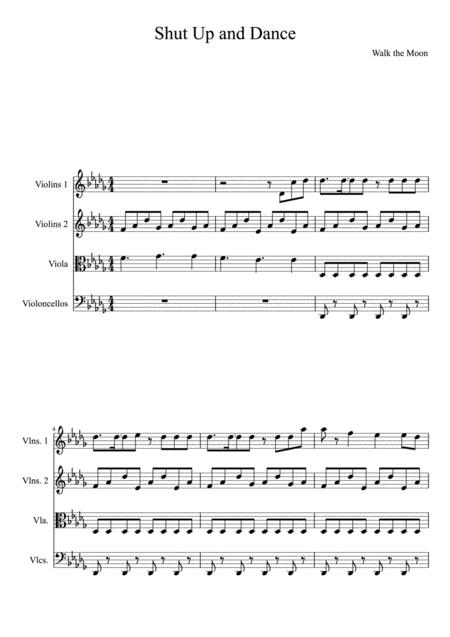 Shut Up And Dance String Quartet Score Only Sheet Music