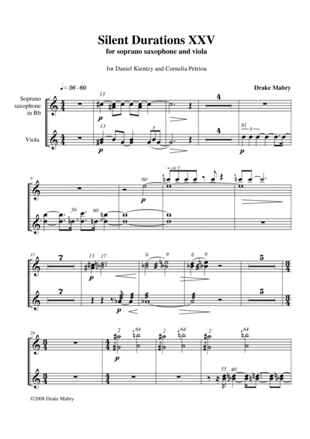 Free Sheet Music Silent Durations Xxv