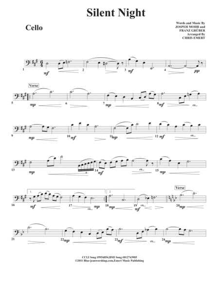 Free Sheet Music Silent Night 2018