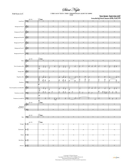 Free Sheet Music Silent Night Chicago Full Score Set Of Parts