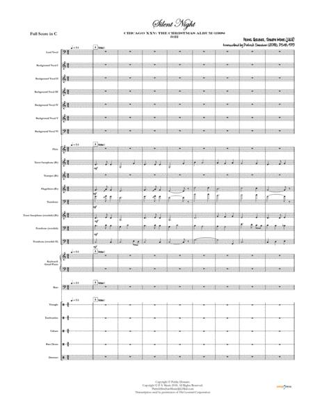 Silent Night Chicago Full Score Set Of Parts Sheet Music