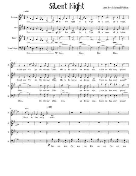 Silent Night Contemporary Version Sheet Music