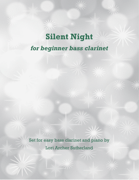 Silent Night For Beginner Bass Clarinet Piano Sheet Music