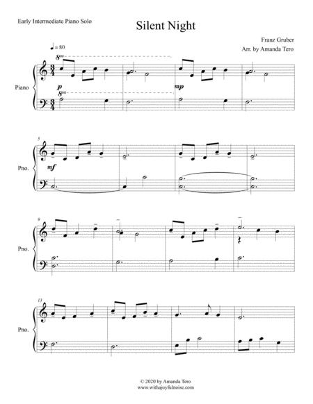 Silent Night For Early Intermediate Pianist Sheet Music