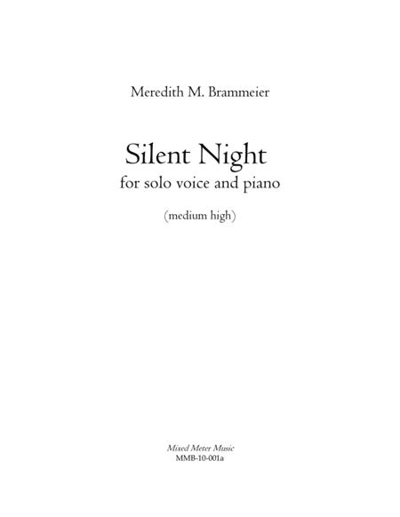 Silent Night For Medium High Voice And Piano Sheet Music