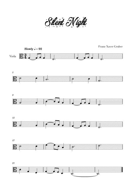 Silent Night For Viola Sheet Music