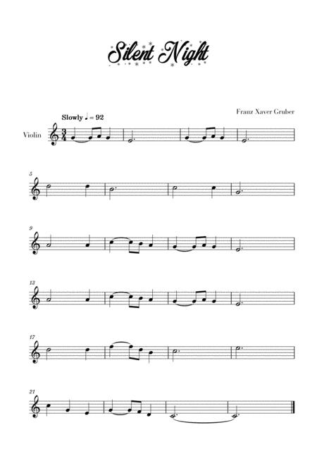 Silent Night For Violin Sheet Music