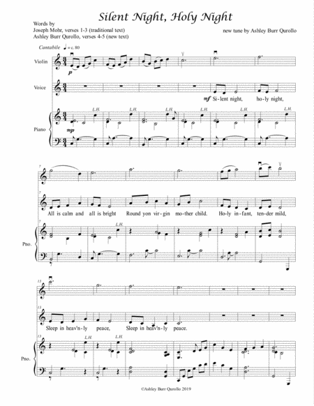 Silent Night Holy Night For Mezzo Soprano Or Baritone Piano And Violin Sheet Music