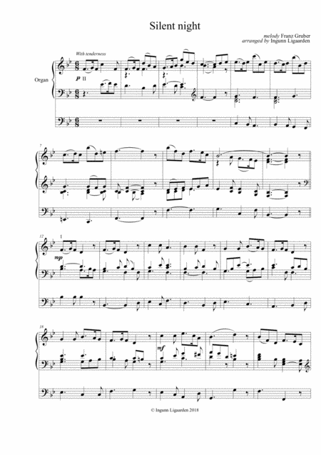 Silent Night Organ Solo Sheet Music