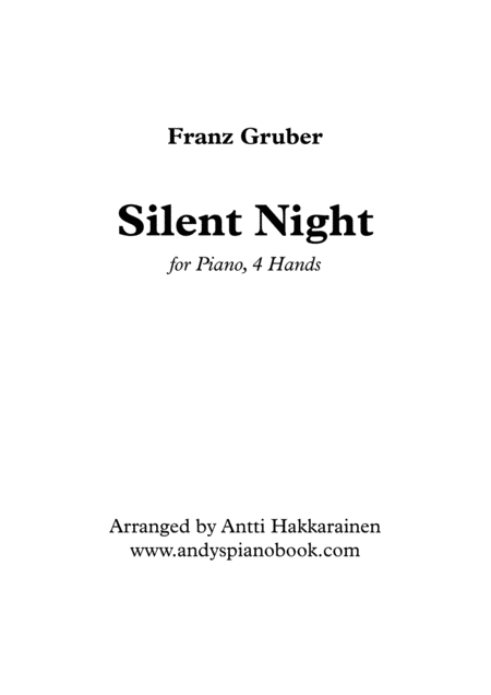 Free Sheet Music Silent Night Piano 4 Hands