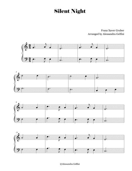 Silent Night Stille Nacht Christmas Easy Piano Solo Sheet Music