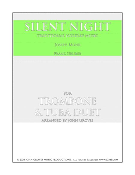 Free Sheet Music Silent Night Trombone Tuba Duet