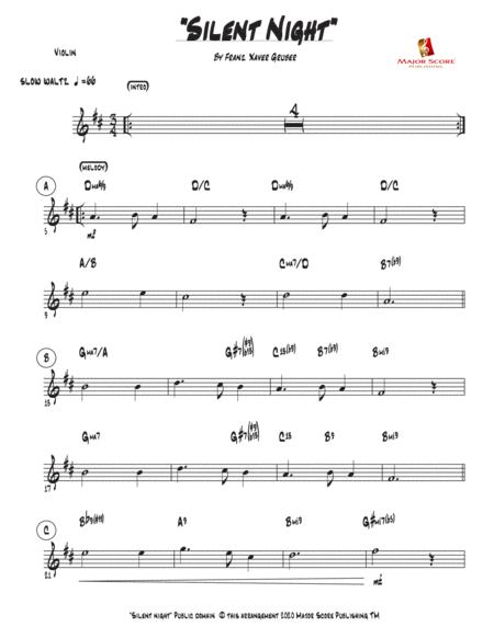 Free Sheet Music Silent Night Violin Piano D Major