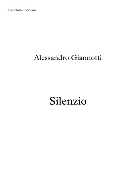 Free Sheet Music Silenzio