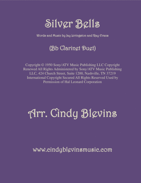 Silver Bells Arranged For Bb Clarinet Duet Sheet Music