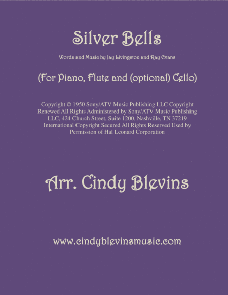 Free Sheet Music Silver Bells Arranged For Piano Flute And Optional Cello