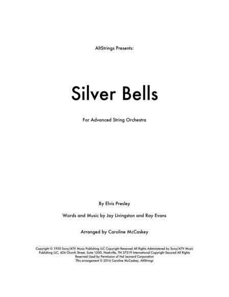 Free Sheet Music Silver Bells String Orchestra