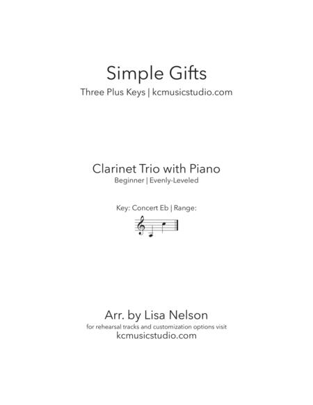 Simple Gifts Clarinet Trio With Piano Accompaniment Sheet Music