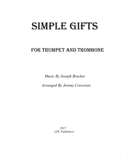 Free Sheet Music Simple Gifts For Trumpet And Trombone