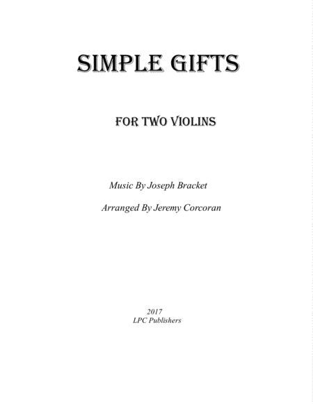 Free Sheet Music Simple Gifts For Two Violins