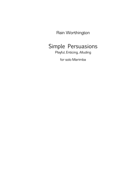 Free Sheet Music Simple Persuasions For Marimba