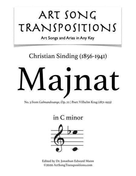 Sinding Majnat Op 22 No 3 Transposed To C Minor Sheet Music